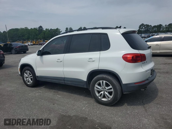 2017 Volkswagen Tiguan S with VIN WVGAV7AX7HK017576, listed as a Copart auction lot 58487455 with 100,034 mi miles and Salvage title. Bid and sale history available at DreamBid. Image 2.