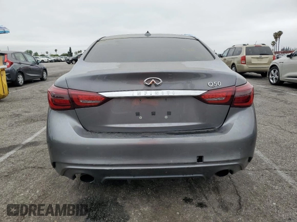 2020 Infiniti Q50 Luxe z VIN JN1EV7AP7LM206136, wystawiony jako Copart lot #59612355 z przebiegiem 70 001 mil mil oraz Szkoda całkowita • Salvage title. Historia ofert i sprzedaży dostępna na DreamBid. Obrazek 6.