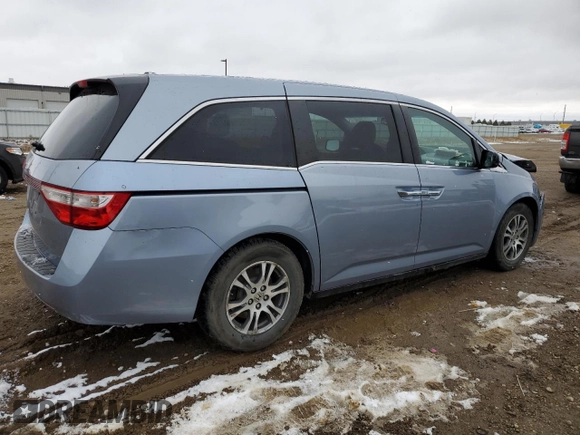 2013 Honda Odyssey EX-L with VIN 5FNRL5H61DB026098, listed as a Copart auction lot 51794625 with 124,471 mi miles and Salvage Title. Bid and sale history available at carsss.com. Image 3.