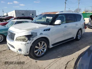 2011 Infiniti QX56 8-passenger with VIN JN8AZ2NC3B9302491, listed as a Copart auction lot 52107585 with 170,418 mi miles and Clean Title. Bid and sale history available at carsss.com. Image 1.