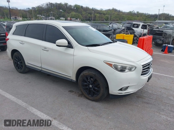 2013 Infiniti JX35 with VIN 5N1AL0MM5DC325574, listed as a IAAI auction lot 42011771 with 173,656 mi miles and . Bid and sale history available at DreamBid. Image 1.