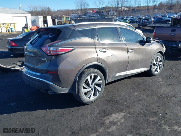2015 Nissan Murano SL with VIN 5N1AZ2MH7FN207837, listed as a IAAI auction lot 41649300 with 228,418 mi miles. Bid and sale history available at carsss.com. Image 4.