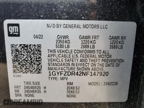 2022 Cadillac XT4 AWD Premium Luxury with VIN 1GYFZDR42NF147920, listed as a Copart auction lot 84058554 with 12,145 mi miles and Salvage Title. Bid and sale history available at carsss.com. Image 13.