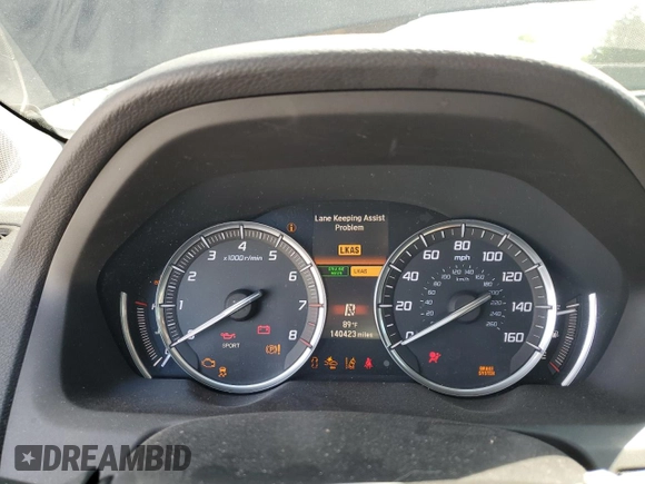 2016 Acura TLX Technology with VIN 19UUB1F55GA004670, listed as a Copart auction lot 58072715 with 140,423 mi miles and Salvage title. Bid and sale history available at DreamBid. Image 9.