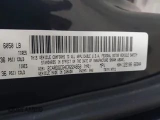 2012 Dodge Grand Caravan SXT with VIN 2C4RDGCG4CR224850, listed as a IAAI auction lot 42070300 with 177,982 mi miles and . Bid and sale history available at DreamBid. Image 9.