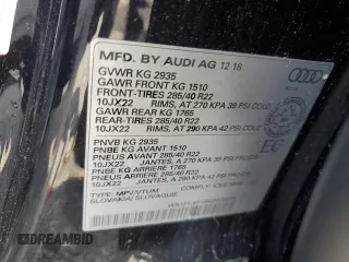 2019 Audi Q8 Prestige z VIN WA1FVAF18KD020259, wystawiony jako Copart lot #58041275 z przebiegiem 61 053 mil mil oraz Tytuł czysty. Historia ofert i sprzedaży dostępna na DreamBid. Obrazek 13.