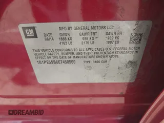 2014 Chevrolet Cruze 2LT z VIN 1G1PE5SB6E7450500, wystawiony jako IAAI lot #41977117 z przebiegiem 102 037 mil mil oraz . Historia ofert i sprzedaży dostępna na DreamBid. Obrazek 9.