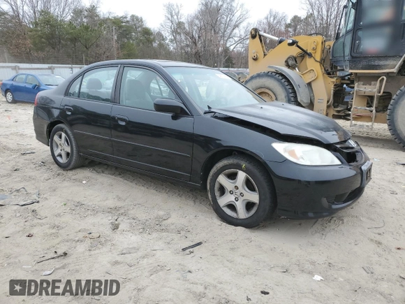 2004 Honda Civic EX with VIN 2HGES26704H507483, listed as a Copart auction lot 48574625 with 181,619 mi miles and Salvage Title. Bid and sale history available at DreamBid. Image 4.