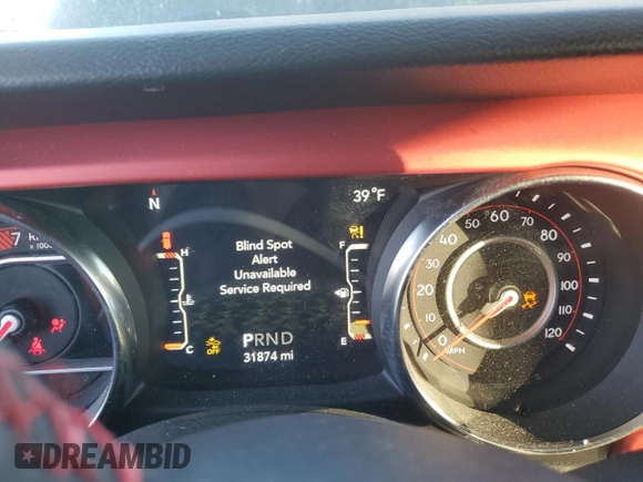 2021 Jeep Wrangler Unlimited Rubicon with VIN 1C4HJXFN4MW517400, listed as a Copart auction lot 44439525 with 31,874 mi miles and Salvage Title. Bid and sale history available at DreamBid. Image 9.