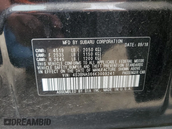 2019 Subaru Legacy Sport with VIN 4S3BNAS66K3009241, listed as a Copart auction lot 53274755 with 103,617 mi miles and Salvage Title. Bid and sale history available at carsss.com. Image 12.