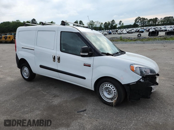 2021 Ram ProMaster City Cargo Tradesman with VIN ZFBHRFAB5M6T49995, listed as a Copart auction lot 58478405 with 86,748 mi miles and Salvage title. Bid and sale history available at DreamBid. Image 4.
