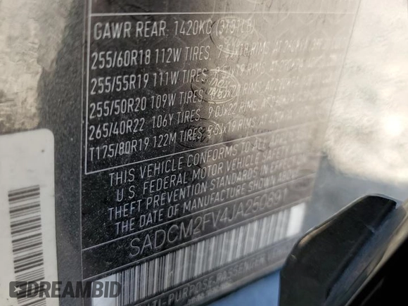 2018 Jaguar F-Pace S z VIN SADCM2FV4JA250891, wystawiony jako Copart lot #52777325 z przebiegiem 131 858 mil mil oraz Szkody całkowita. Historia ofert i sprzedaży dostępna na DreamBid. Obrazek 14.