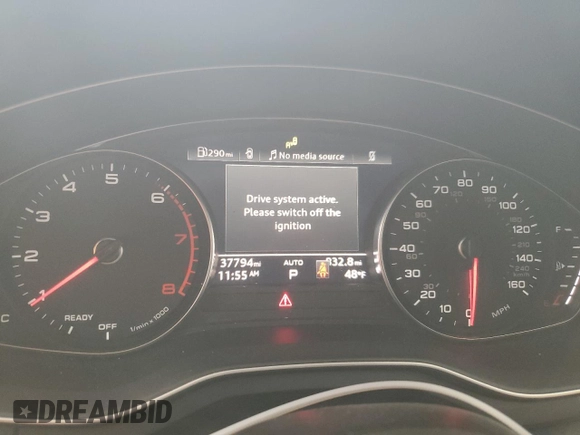 2021 Audi A4 S line Premium with VIN WAUDAAF41MA061966, listed as a Copart auction lot 48453555 with 37,794 mi miles and Salvage Title. Bid and sale history available at DreamBid. Image 9.