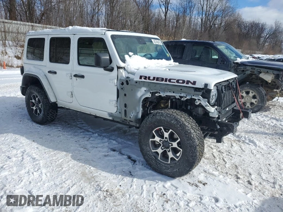 2021 Jeep Wrangler Unlimited Rubicon with VIN 1C4HJXFG9MW702608, listed as a Copart auction lot 45745475 with 51,345 mi miles and Salvage Title. Bid and sale history available at carsss.com. Image 4.