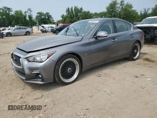 2019 Infiniti Q50 Luxe with VIN JN1EV7AR6KM592189, listed as a Copart auction lot 59009735 with 82,609 mi miles and Salvage title. Bid and sale history available at DreamBid. Image 1.