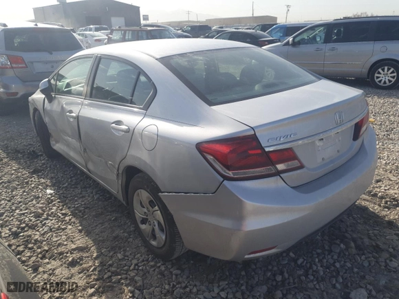 2013 Honda Civic Sdn LX with VIN 2HGFB2F58DH569958, listed as a Copart auction lot 52217725 with 62,921 mi miles and Salvage Title. Bid and sale history available at carsss.com. Image 2.