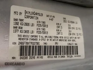 2007 Chrysler Pacifica Limited with VIN 2A8GF78X77R327981, listed as a Copart auction lot 61963285 with 217,143 mi miles and Salvage title. Bid and sale history available at DreamBid. Image 14.