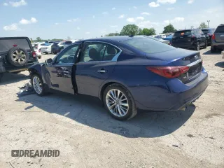 2021 Infiniti Q50 Luxe with VIN JN1EV7BR7MM755031, listed as a Copart auction lot 57383075 with 35,903 mi miles and Salvage title. Bid and sale history available at DreamBid. Image 2.