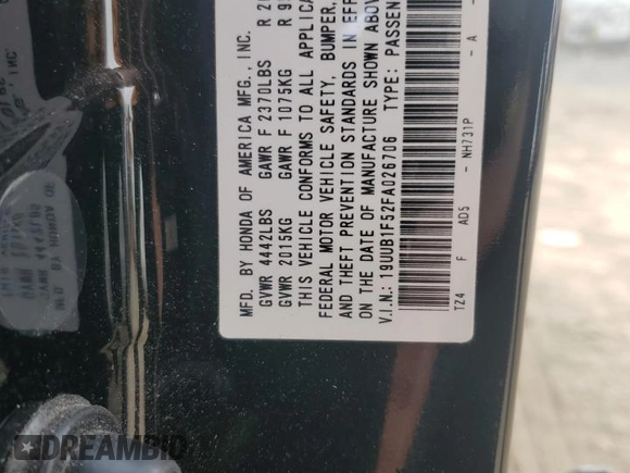 2015 Acura TLX Technology z VIN 19UUB1F52FA026706, wystawiony jako Copart lot #60445715 z przebiegiem 78 174 mil mil oraz Szkoda całkowita • Salvage title. Historia ofert i sprzedaży dostępna na DreamBid. Obrazek 13.