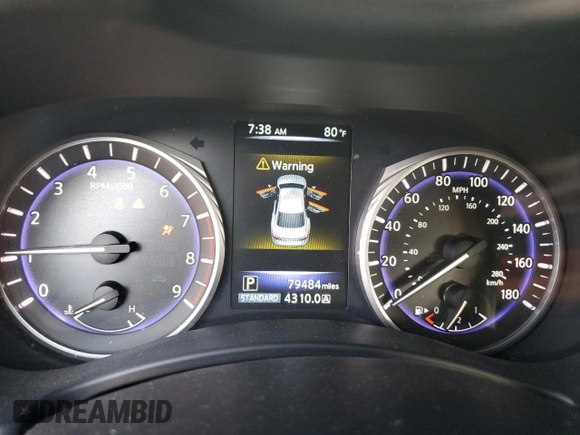 2017 Infiniti Q50 Premium with VIN JN1EV7AR0HM831261, listed as a Copart auction lot 63511775 with 79,484 mi miles and Salvage title. Bid and sale history available at DreamBid. Image 9.