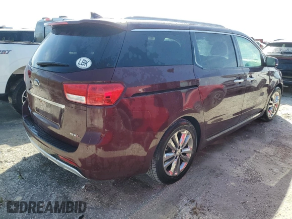 2018 Kia Sedona SX-L with VIN KNDME5C10J6378693, listed as a Copart auction lot 75202054 with 0 mi miles and Non Repairable. Bid and sale history available at carsss.com. Image 3.
