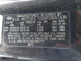 2016 Kia Soul with VIN KNDJN2A29G7361777, listed as a IAAI auction lot 42088748 with 149,553 mi miles. Bid and sale history available at carsss.com. Image 9.
