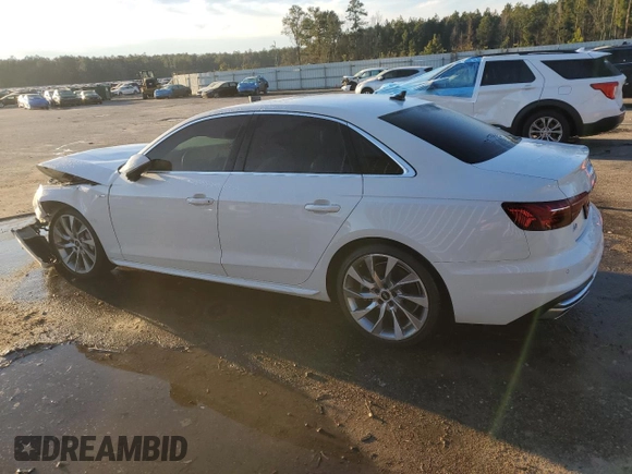 2021 Audi A4 S line Premium Plus with VIN WAUEAAF48MA037250, listed as a Copart auction lot 87725905 with Not Provided miles and Salvage Title. Bid and sale history available at DreamBid. Image 2.