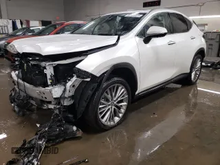 2025 Lexus NX with VIN 2T2GKCEZ1SC035376, listed as a Copart auction lot 89100825 with 3,749 mi miles and Salvage Title. Bid and sale history available at carsss.com. Image 1.