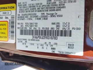 2015 Ford Fusion SE Hybrid с VIN 3FA6P0LU2FR310783, выставлен на аукционе IAAI как лот 42617746 с пробегом 47 264 миль миль и . История ставок и продаж доступна на DreamBid. Изображение 9.