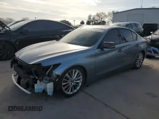 2018 Infiniti Q50 3.0t Luxe with VIN JN1EV7AP7JM356700, listed as a Copart auction lot 45892775 with 90,449 mi miles and Salvage Title. Bid and sale history available at carsss.com. Image 1.