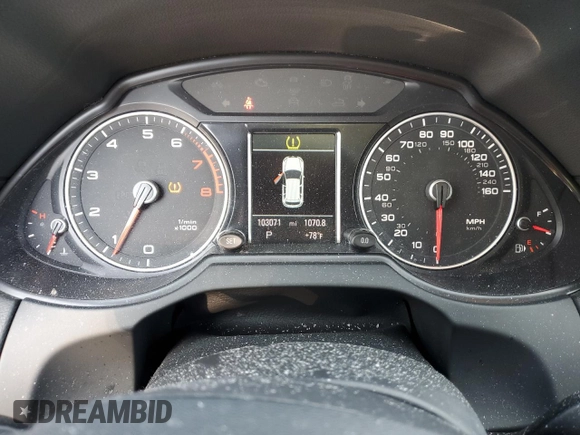 2013 Audi Q5 Premium Plus with VIN WA1LFAFP5DA042177, listed as a Copart auction lot 59809615 with 103,071 mi miles and Salvage title. Bid and sale history available at DreamBid. Image 9.