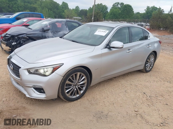 2018 Infiniti Q50 3.0t Luxe with VIN JN1EV7AR0JM433540, listed as a IAAI auction lot 42129284 with 105,966 mi miles. Bid and sale history available at carsss.com. Image 2.