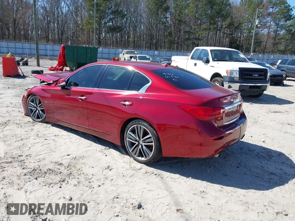 2015 Infiniti Q50 Premium with VIN JN1BV7AP6FM339042, listed as a IAAI auction lot 41645935 with 109,439 mi miles. Bid and sale history available at carsss.com. Image 3.