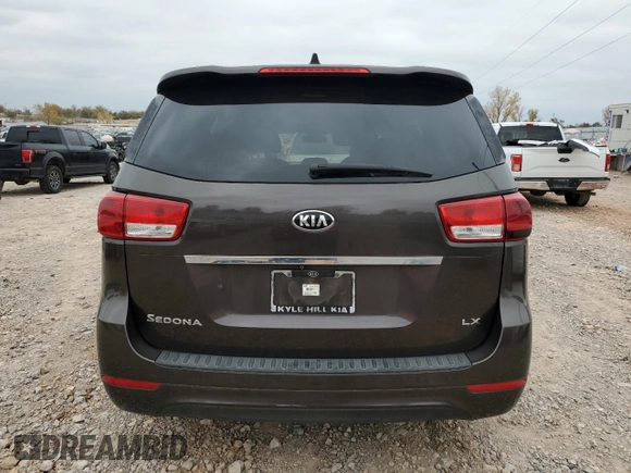 2017 Kia Sedona LX with VIN KNDMB5C15H6225424, listed as a Copart auction lot 43068985 with 187,442 mi miles and Clean Title. Bid and sale history available at carsss.com. Image 6.