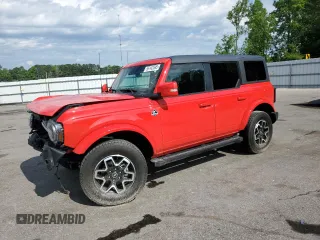 2024 Ford Bronco Outer Banks z VIN 1FMDE8BH3RLB07202, wystawiony jako Copart lot #55142595 z przebiegiem 5 822 mil mil oraz Szkoda całkowita • Salvage title. Historia ofert i sprzedaży dostępna na DreamBid. Obrazek 1.