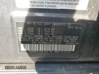 2012 Subaru Legacy 2.5i z VIN 4S3BMBA65C3029699, wystawiony jako Copart lot #43808385 z przebiegiem 293 518 mil mil oraz Nie do naprawy • Non repairable. Historia ofert i sprzedaży dostępna na DreamBid. Obrazek 14.