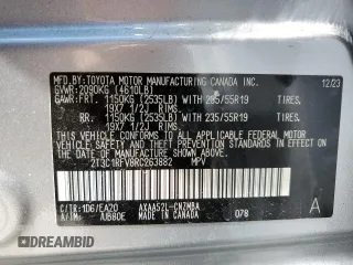 2024 Toyota RAV4 XLE Premium z VIN 2T3C1RFV8RC263882, wystawiony jako Copart lot #63328475 z przebiegiem 11 788 mil mil oraz Szkoda całkowita • Salvage title. Historia ofert i sprzedaży dostępna na DreamBid. Obrazek 13.