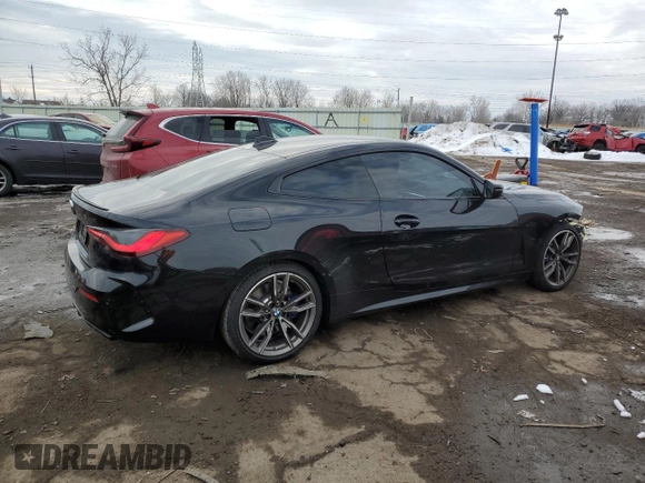 2021 BMW 4 Series M440i xDrive with VIN WBA13AR0XMCF64313, listed as a Copart auction lot 45716165 with 46,214 mi miles and Clean Title. Bid and sale history available at DreamBid. Image 3.