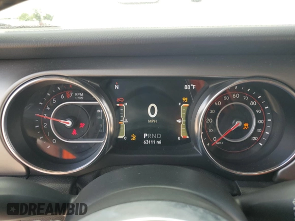 2020 Jeep Wrangler Unlimited Rubicon with VIN 1C4HJXFG3LW184249, listed as a Copart auction lot 56423665 with 63,111 mi miles and Salvage title. Bid and sale history available at DreamBid. Image 9.