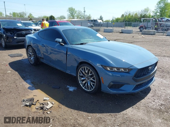 2024 Ford Mustang EcoBoost with VIN 1FA6P8TH8R5140468, listed as a IAAI auction lot 42157511 with 9,559 mi miles and . Bid and sale history available at DreamBid. Image 1.