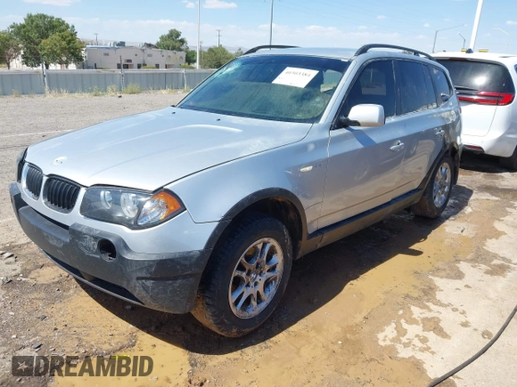 2004 BMW X3 2.5i with VIN WBXPA734X4WB23798, listed as a IAAI auction lot 40303384 with 1 mi miles. Bid and sale history available at carsss.com. Image 2.