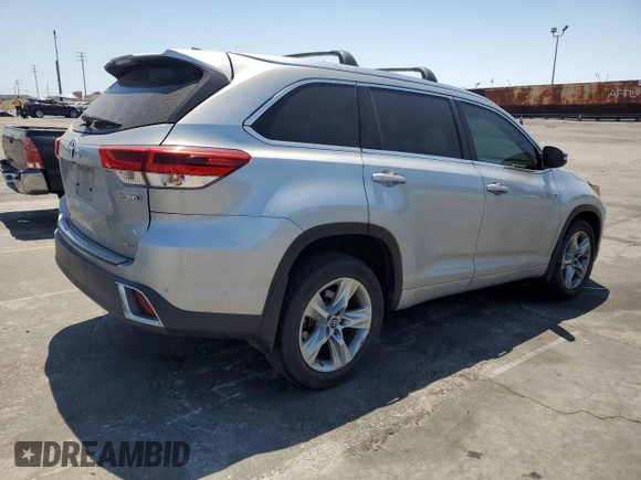 2017 Toyota Highlander Hybrid Limited with VIN 5TDDGRFH7HS027591, listed as a Copart auction lot 59234185 with 87,136 mi miles and Salvage title. Bid and sale history available at DreamBid. Image 3.