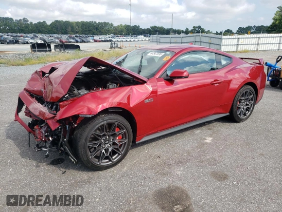 2024 Ford Mustang GT with VIN 1FA6P8CF6R5403961, listed as a Copart auction lot 64547695 with Not provided miles and Salvage title. Bid and sale history available at DreamBid. Image 1.