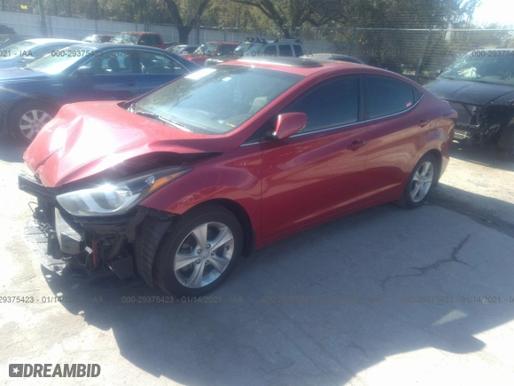 2016 Hyundai Elantra SE with VIN KMHDH4AE6GU558493, listed as a IAAI auction lot 29375423 with 89,842 mi miles. Bid and sale history available at carsss.com. Image 2.