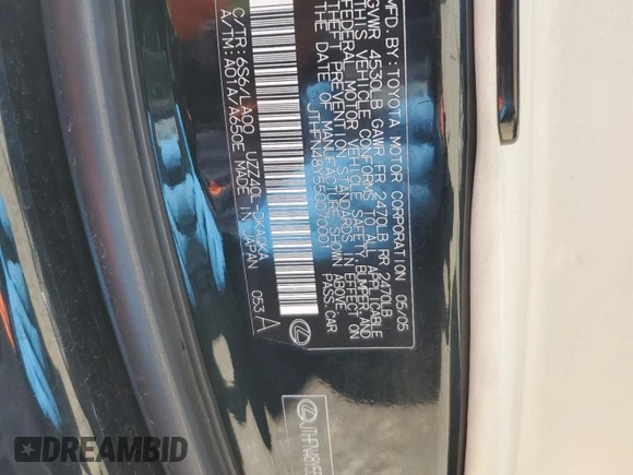 2005 Lexus SC 430 z VIN JTHFN48Y550070001, wystawiony jako Copart lot #49179564 z przebiegiem Nie podano mil oraz Szkoda całkowita • Salvage title. Historia ofert i sprzedaży dostępna na DreamBid. Obrazek 12.