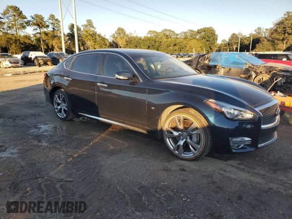 2018 Infiniti Q70 Luxe with VIN JN1BY1PR3JM370674, listed as a Copart auction lot 80849564 with 68,702 mi miles and Salvage title. Bid and sale history available at DreamBid. Image 4.