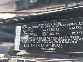 2023 Hyundai Elantra SEL with VIN 5NPLM4AG9PH116556, listed as a IAAI auction lot 41965379 with 5,907 mi miles and . Bid and sale history available at DreamBid. Image 9.