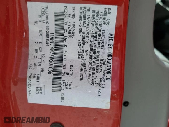 2007 Ford Focus S с VIN 1FAHP34N77W201056, выставлен на аукционе Copart как лот 55853355 с пробегом 122 472 миль миль и Списание • Salvage title. История ставок и продаж доступна на DreamBid. Изображение 12.