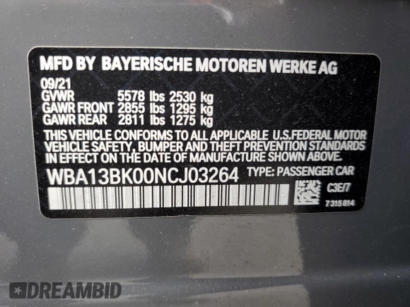 2022 BMW 5 Series M550i xDrive z VIN WBA13BK00NCJ03264, wystawiony jako Copart lot #68976084 z przebiegiem 39 515 mil mil oraz Szkoda całkowita • Salvage title. Historia ofert i sprzedaży dostępna na DreamBid. Obrazek 14.