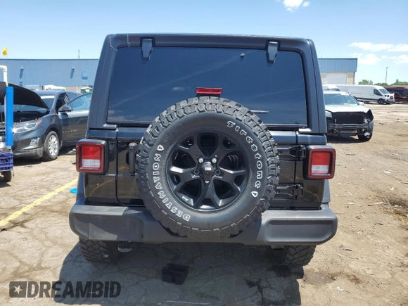 2023 Jeep Wrangler Willys with VIN 1C4HJXDN7PW548812, listed as a Copart auction lot 57729154 with 45,847 mi miles and Clean Title. Bid and sale history available at DreamBid. Image 6.